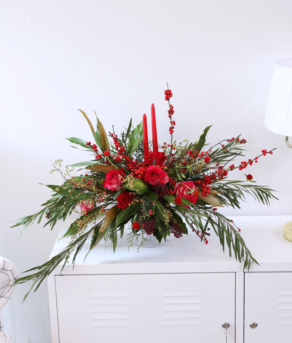 Scarlet Candle Centerpiece