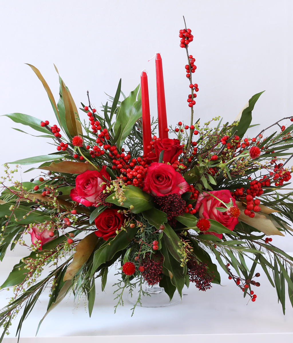 Scarlet Candle Centerpiece
