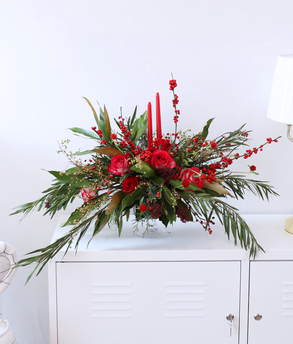 Scarlet Candle Centerpiece