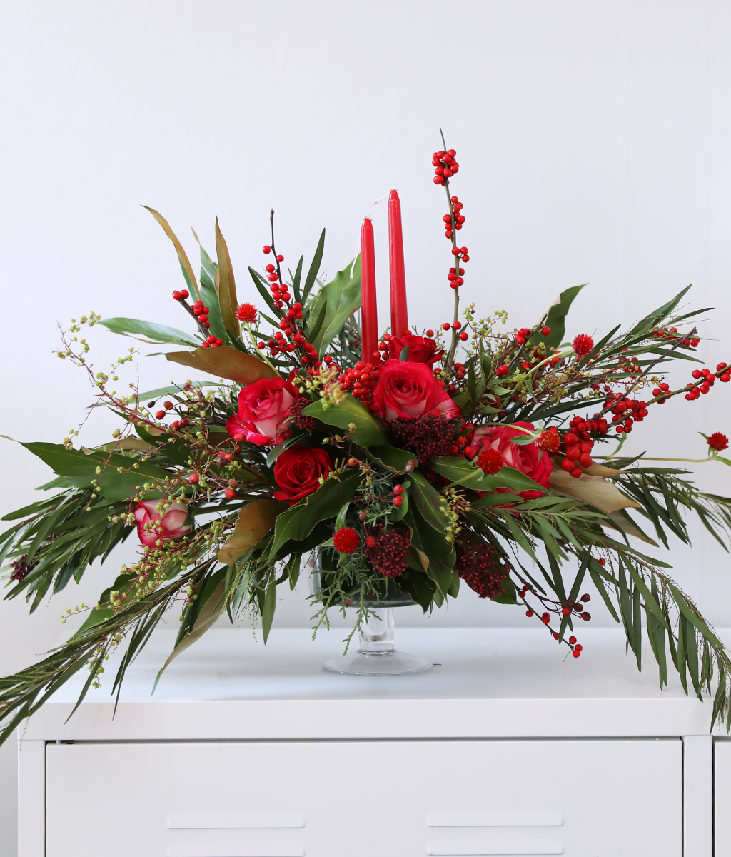 Scarlet Candle Centerpiece