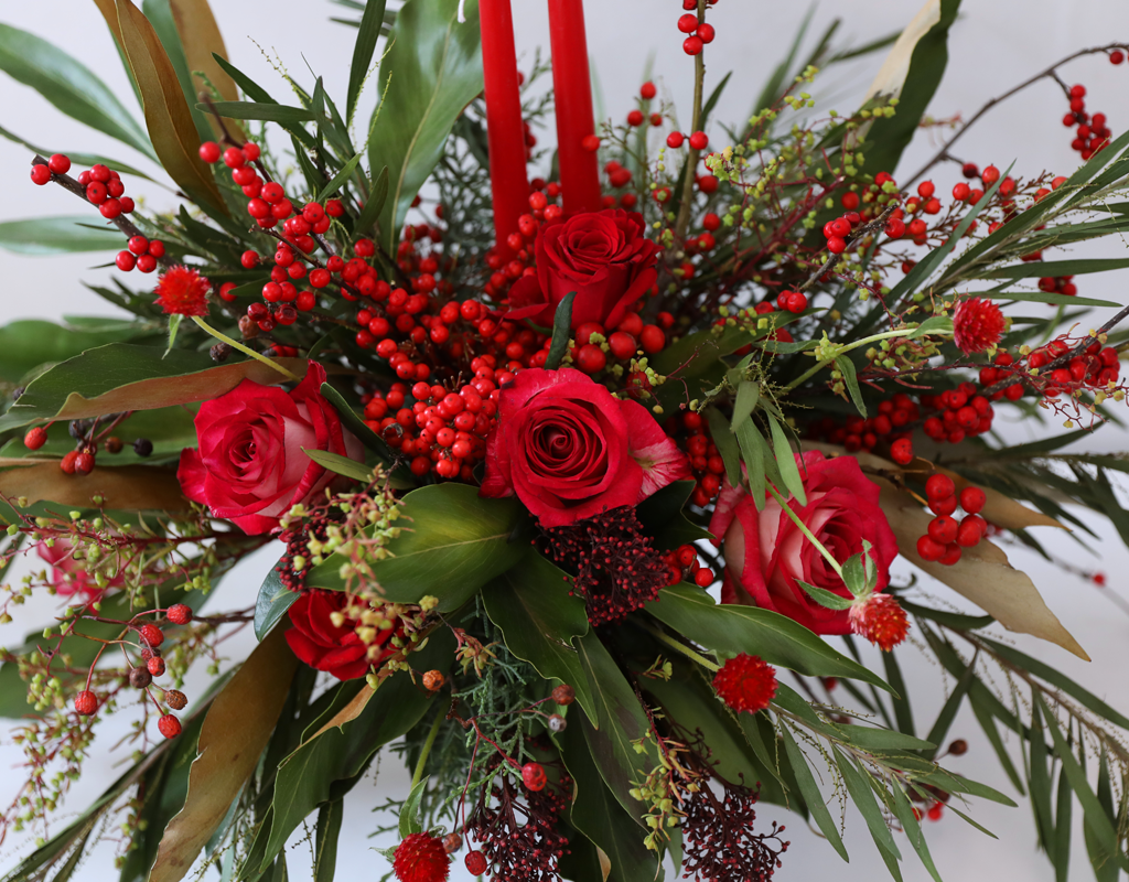Scarlet Candle Centerpiece