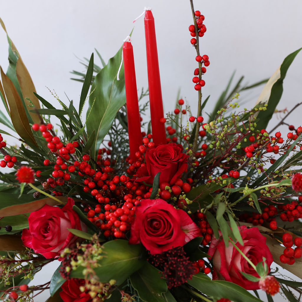 Scarlet Candle Centerpiece