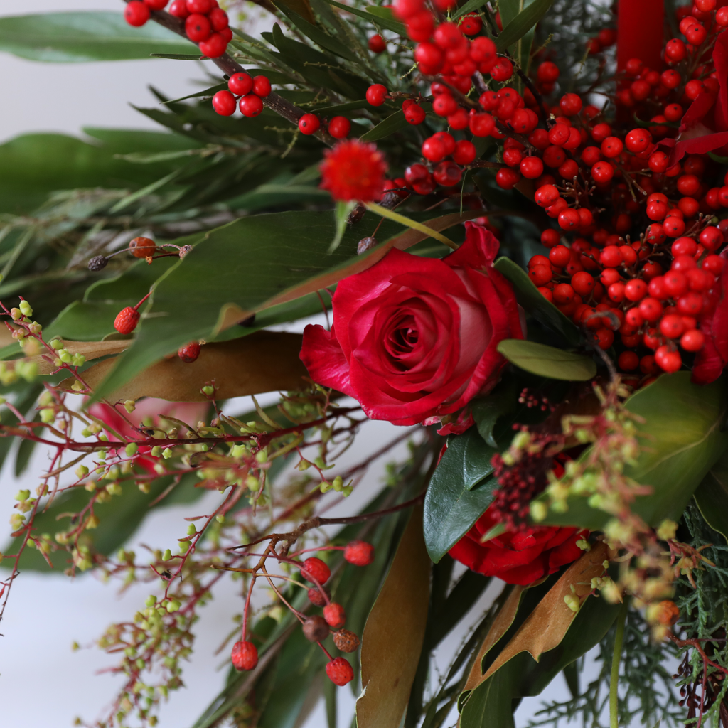 Scarlet Candle Centerpiece