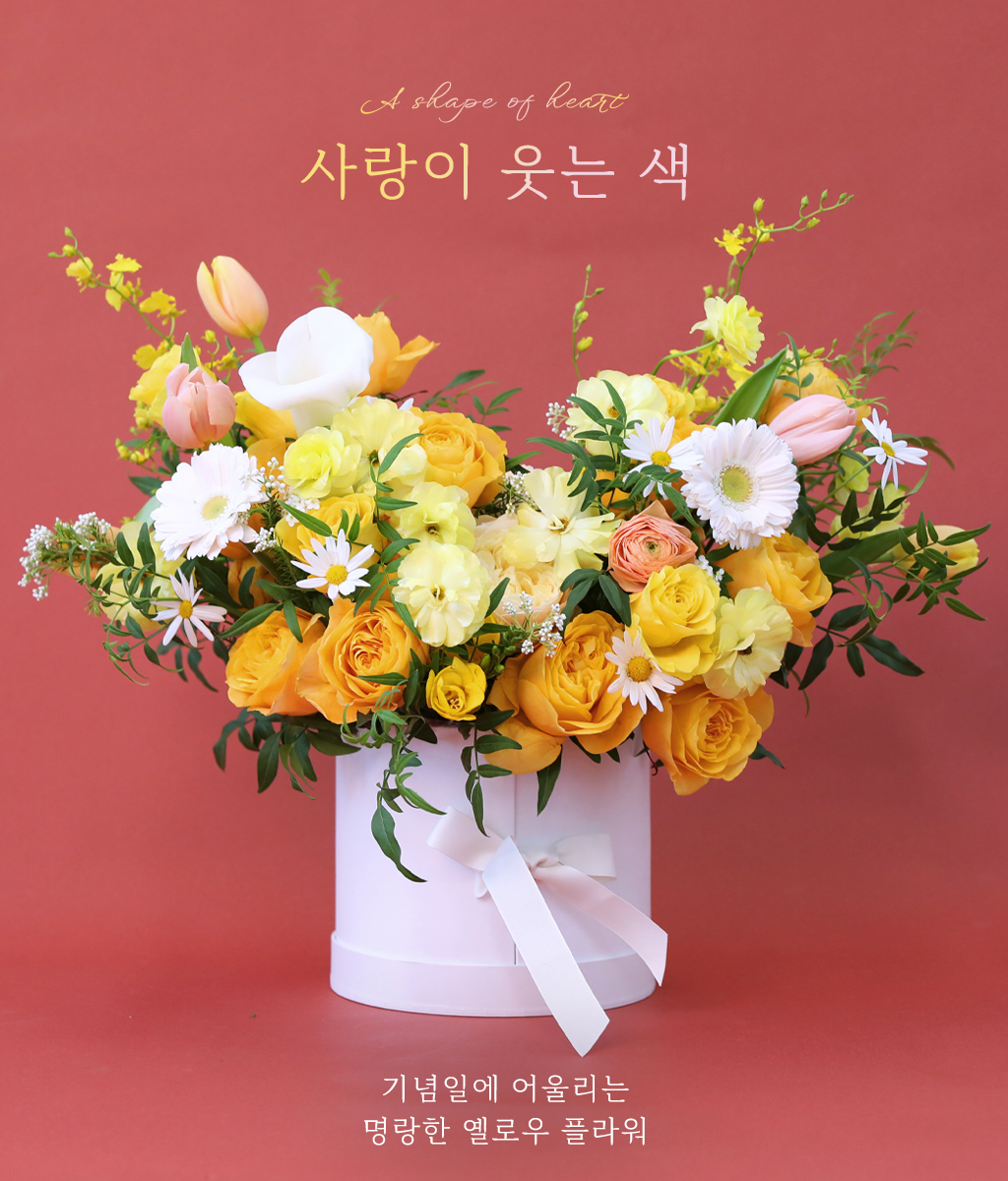 <br>사랑이 웃는 색</br>
말하지 않아도 전해지는 밝은 마음
노란 꽃에 사랑을 담았습니다