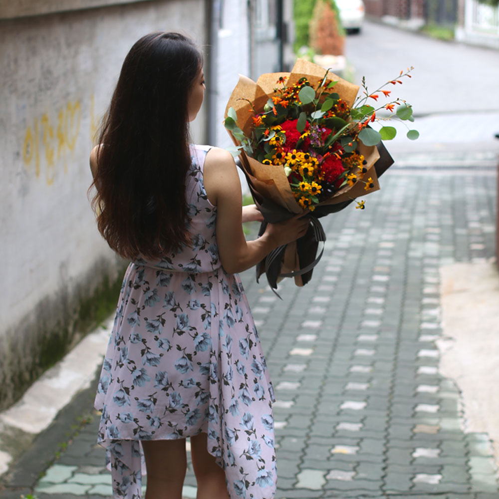 레드 맨드라미가 붉은 가을을 연상케 합니다.